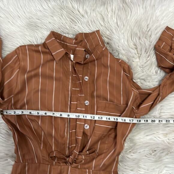 SANCIA ANTHROPOLOGIE WIDELEG PINSTRIPE JUMPSUIT ROMPER SIZE MP - Picture 8 of 8